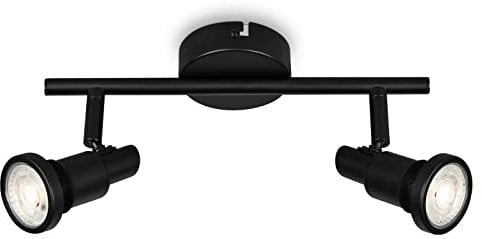 BRILONER Leuchten - LED Deckenlampe Badezimmer, verstellbar, LED Deckenleuchte Bad, IP44, warmweiße Lichtfarbe, GU10, Schwarz, 275x80x123 (LxBxH)