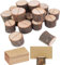 YUEMING 24 Porta Tarjetas de Mesa de Madera, Portatarjetas Rústico de Madera con 24 Tarjetas, Soportes Tocón Madera Tarjetas Clips para Cartel Mesa, Fiestas, Cumpleaños, Boda, Foto y Nota