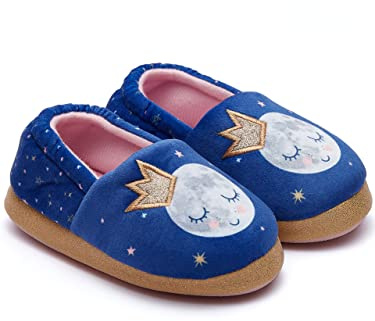 Harry Bear Girls Home Slippers Moon and Stars Night Sky