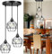 TAYNEVO Pendelleuchte Esstisch Hängelampe 3-flammig - Vintage Industrial Hängeleuchte Schwarz aus Metall Pendellampe mit Käfig Lampenschirm für Esstisch Esszimmer Wohnzimmer