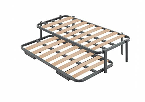 Cama express Lit nid métallique | Structure renforcée avec Double Barre supérieure | 6 Pieds | Dimensions 80 x 190 cm