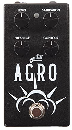 Aguilar AGROV2 Bass Overdrive Pedal - Schwarz, Minimalist, Analog Signal Format, Hyper-aggressive Tone Without Losing Low End