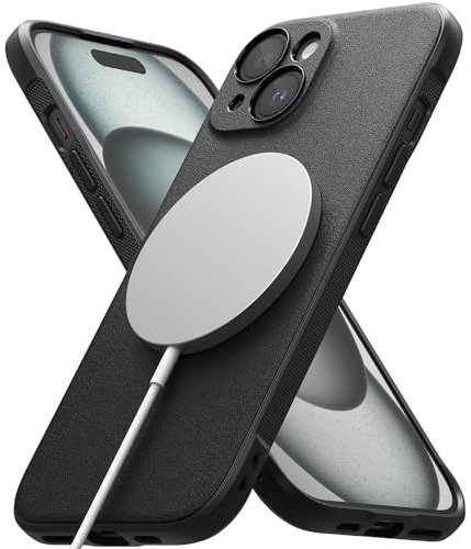 Ringke Onyx Magnetic für iPhone 15 Hülle, [Kompatibel mit MagSafe] Griffig rutschfest Anti-Fingerabdruck Stoßfest Kratzfest Handyhülle mit Präzisen Kameraausschnitten - Black