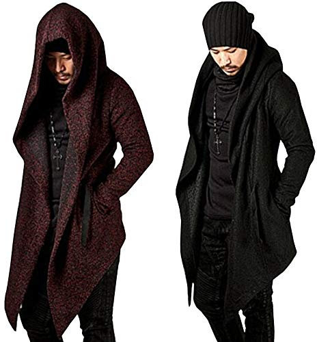 Cardigan Homme Casual Trench Coat Homme Chic Parka Homme Avec Poche Cardigan Long Homme Slim Veste Longue Homme A Capuche Veste Homme Mi Saison Coupe Vent Homme Elégant Manteau Homme Hiver Automne