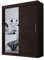 Easy4You D1 120 cm Schokolade Schiebetüren Kleiderschrank 120x200x58 cm mit Spiegel - Schlafzimmermöbel, Aufbewahrung - Mehrzweckschrank