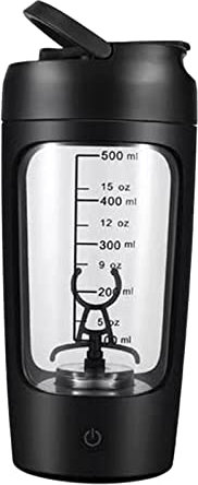 Shaker électrique pour Mélanges de Protéines, Shakes Protéinés Reables Par USB, Puissants Flacons Mélangeurs à Batterie pour Protéines, Café, Mi, noir