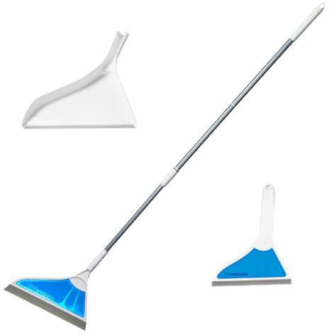 Helio Air Broom 3 Piece Kit All Surface Sweeper and Squeegee for Wet and Dry Cleaning Dust, Dirt, Liquids, Pet Hair, Tile, Hardwood Floors, Carpet, Furniture, Windows, Shower Doors As Seen on TV