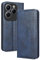 Topme Coque pour Infinix Hot 40 Pro (6.78 inches) Etui Housse, Étui de Téléphone en Cuir avec Fente pour Carte Texturée élégante.Bleu