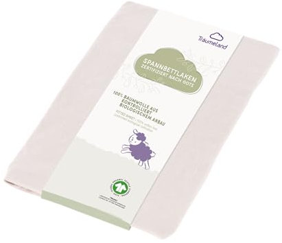 Träumeland Spannbetttuch beige nach GOTS zertifiziert, 40 x 90 cm