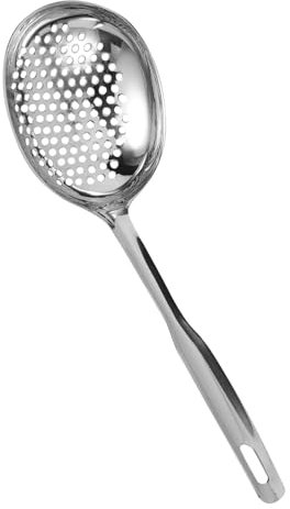 Garneck Stainless Steel Colander Skimmer Slotted Spoon Strainer Spoon for Kitchen Pasta Colander Fried Food Strainer for Poached Eggs and Pasta Preparation