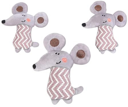 Pubialo 3pcs Cat Toys, Soft and Durable Mouse Cat Kicker Toys, Interactive, Promotes Kitten Exercise