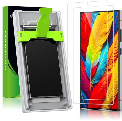 Esanik für Samsung Galaxy S24 Ultra Schutzfolie, Fingerabdruck Sensor Kompatibel, S24 Ultra Displayschutz Folie 7H Screen Protector (2 Stück)