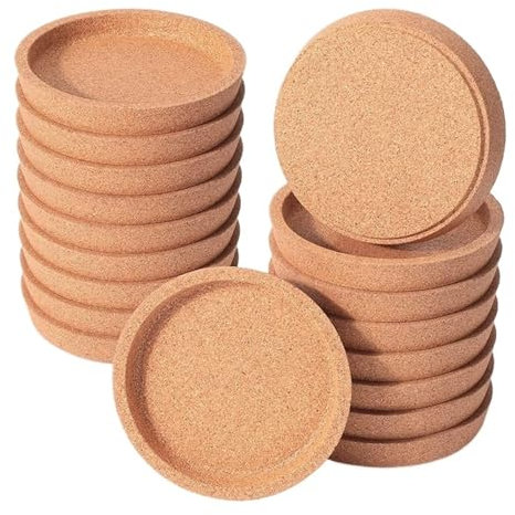 18 Posavasos de Corcho a Granel, portavasos Redondo de 4 Pulgadas, Posavasos de Corcho a Prueba de Fugas for Bebidas, Posavasos absorbentes Reutilizables