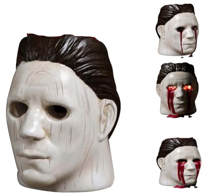 Michael Myers Kerzenhalter, 2024 Neue Michael Myers Kerze, Mich Myers Statue mit blutenden Augen Dekor Halloween Rote Kerze Horrorhalter Dekorationen Party Kerzenständer Merchandise(without Candles)