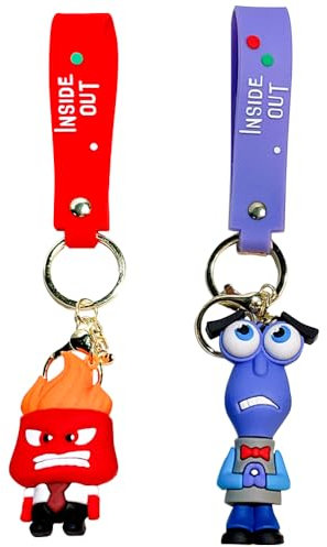 OZXVXZO 2 Pezzi Inside Figurine Modelli di Giocattoli, Portachiavi Anime Figurine Acrylic Keychain, Keyring Accessori Metallo Portachiavi Regalo per Ragazzo Ragazza Bambini Fan