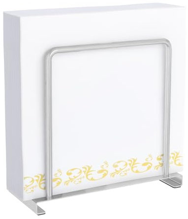 STWWO Serviettenhalter Silber,Serviettenhalter aus Metall Serviettenspender für Tisch Serviettenständer Küchenzubehör Papier Servietten Halterung zum Dekorieren, Upgrade 14cm