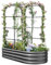 KING BIRD Fioriera rialzata con arco di rose, fioriera da giardino, fioriera con arco da giardino, per piante rampicanti, fiori, 180 x 90 x 30 cm, grigio scuro