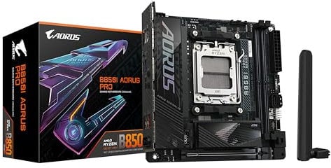GIGABYTE B850I AORUS Pro Placa Base - Compatible con procesadores AMD Ryzen Serie 9000, VRM Digital de 8+2+1 Fases, hasta 8400MHz DDR5 (OC), 1xPCIe 5.0 + 1xPCIe 4.0 M.2, 2.5LAN, WiFi 7, USB 3.2 Gen 2