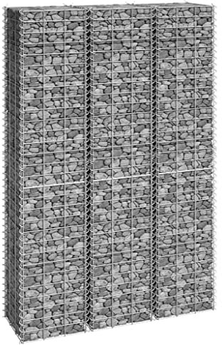 BOWEKAM Home & Garden-Gabion Lot de 3 lits surélevés en fer 30 x 30 x 150 cm