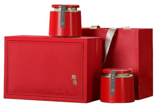 Barattoli per il Tè Sfuso Contenitore for la conservazione del tè sfuso in ceramica Barattolo for alimenti da cucina Barattolo sigillato Set da tè cinese retrò Set di scatole regalo con doppio baratto