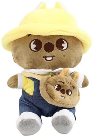 Generisch Sk-Zoo Plüschpuppe mit Sonnenhut und Kleiner Umhängetasche skz 'Kindergarten Series' Kuscheltier 15 * 20 cm Wolf Chan Han Quokka Bbokari Kuscheltier (Han Quokka)