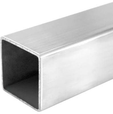 PRIOstahl Vierkantrohr Edelstahlrohr Quadratrohr Vierkantprofil Hohlprofil - 1 x Rohr Größe: 40 x 40 x 2 mm Länge: 1500 mm Geschliffen für Geländerbau Industriebau Möbelbau Rostfrei aus Edelstahl V2A