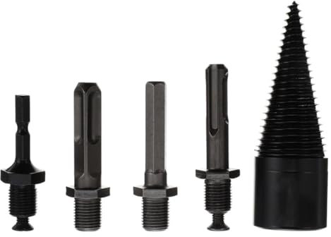 Toddmomy 5 Stück Holzspalter Bohrer Kegelbohrer für Hochtemperaturbeständig Verschleißfest für Eiche Hickory Walnuss für Holzsplitter und Selbstgemacht Projekte