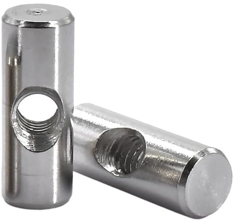 5/8 pezzi M4 M5 M6 Bulloni a barilotto in acciaio inossidabile 304 Perno cilindrico Tassello Foro trasversale Dado incorporato for martello for accessori for mobili in legno(5pcs,M5x25)