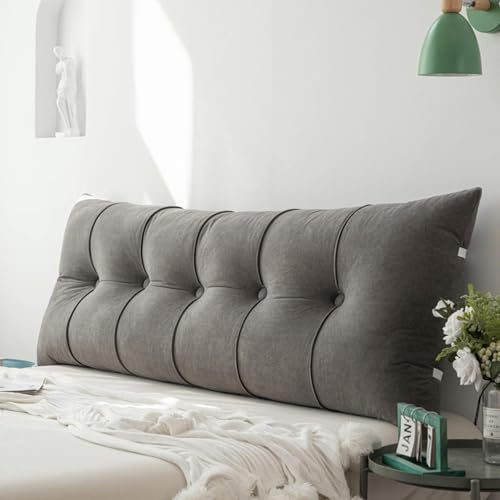 Kopfteilkissen für Rückenlehne, Kopfteil-Lesekissen für Bett, dreieckige Kissen für Schlafzimmer, bequeme, weiche Sofas, Rücken-Lendenwirbelstütze für abnehmbaren und waschbaren Bezug, 100 x 55 x 20