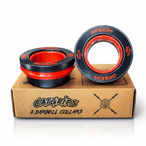 CatGrips Abrazaderas Barra Olímpica 50mm, Cierres Rápidos para Pesas, Collares de Barra Antideslizantes, Clips para Entrenamiento de Crossfit, Halterofilia y Gym