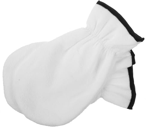 Weihnachten Geschenkideen Spa Handschuhe 1 Paar Polyester Flanell | Feuchtigkeitsspendende Handpflege, Wiederverwendbar für Paraffinbad, Weiß, Peeling und Whitening