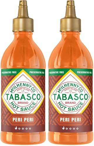 TABASCO Brand Peri Peri Sauce 256ml – Tangy & Savoury Citrus Heat – Made to Marinate, Glaze or Drizzle – Perfect with Chicken, Veggies & Rice for Bold Flavour and Authentic Spice (Pack of 2)