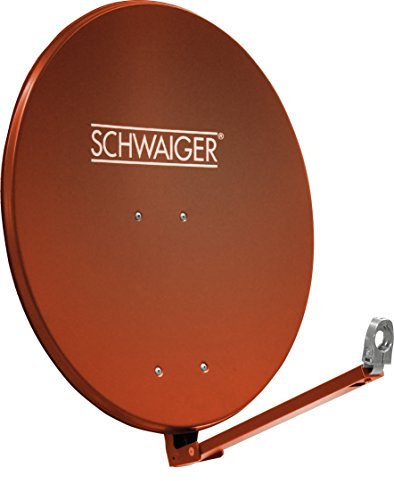 SCHWAIGER 265 Satellitenschüssel 88cm SAT-Antenne Aluminium Satelliten-Anlage Offset-Antenne LNB-Tragarm Masthalterung Sat-Schüssel Spiegel Satellitenspiegel Ziegelrot