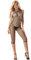 Damen Capri Catsuit Dessous Netz Teddy Gogo Reizwäsche Intim Transparent S/M Farbe schwarz