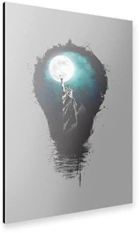 artboxONE Alu-Print 90x60 cm Big City Lights von Künstler Balázs Solti