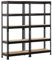 Yaheetech 2 x Heavy Duty Black 5 Tier Garage Shed Storage Shelves Shelving Units Metal Boltless Industrial Racking, 150cm x 70cm x 30cm