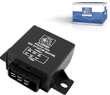 DT Spare Parts Flasher Relay 2.25090 24 V 21 W 2+1 x 21 W (6 x 21 W) 6 Pole Relay for Truck, Bus