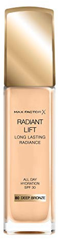 Max Factor Radiant Lift Foundation in 80 Deep Bronze – Cremig weiches Make-up für ein atemberaubendes Finish – Für ein strahlendes Aussehen