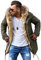 Rello & Reese Winter Parka mit Fell-Imitat Jacke Mantel E-7250 [Khaki,