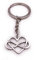 H-Customs Coeur amour couple symbole infini signe creux argent porte-clés pendentif