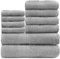 GC GAVENO CAVAILIA 10 Piece Towel Bale Set | Quick Drying Cotton Towel Highly Absorbent 450 GSM Silver Towels Set | Bathroom Towels Bale Set 4x Face 4x Hand 2x Bath Towels