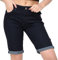 NOROZE Damen Jeansshorts – Knielange Stretch-Jeans für Damen mit Taschen – Sommer-Bermudashorts mit Umschlagbund – Leicht & Bequeme Passform – Größen 34 bis 48