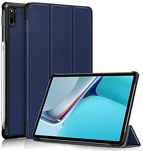 Kepuch Custer Funda para Huawei MatePad 11 2021,Slim Smart Cover Fundas Carcasa Case Protectora de PU-Cuero para Huawei MatePad 11 2021 - Azul