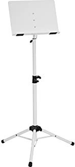 DIMAVERY Orchester-Notenpult OP-1 ws | Weißer Notenständer mit neigbarer Stahlplatte, Höhe 60-105 cm