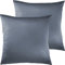 Pure Label 2er Set Mako Satin Kissenbezüge 50x50 cm aus 100% Baumwolle in dunkelblau - Traumhaft weiche Deko Kissen passend zu unseren Bettwäsche Sets