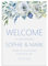 PMPrinted Blue Floral A5, A4 OR A3 Welcome To Our Wedding Of Sign, Personalised (Large)