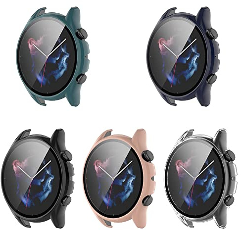 Tyogeephy Bildschirmschutz Hülle Kompatibel mit Amazfit GTR 3 Pro/GTR 3 Watch TPU Schlank Hüllen [Plating Metal Color Frame] [3D Full Coverage] Schutzhülle für Amazfit GTR 3 Pro/GTR 3