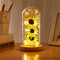 Artificial Sunflower in Glass Dome, Enchanted Flower with LED Light Sunflower Light Decor for Valentines Day Christmas Festival, Yellow