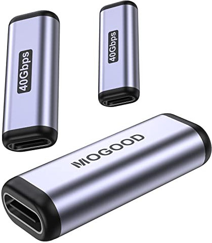 MOGOOD USB C Kupplung USB C 3.1 Adapter Kupplung Buchse auf Buchse 40 GBps, 100 W PD Kupplung für Typ C Kabel Thunderbolt 3 kompatibler Verlängerungsstecker für MacBook, Laptop,Telefon