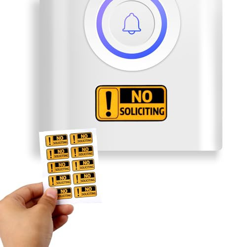 10pcs No Soliciting Sign, 1 x 0.5inch Weatherproof Sticker No Soliciting Sign for Door House No Soliciting Sign Small for Home Business Offices Apartments